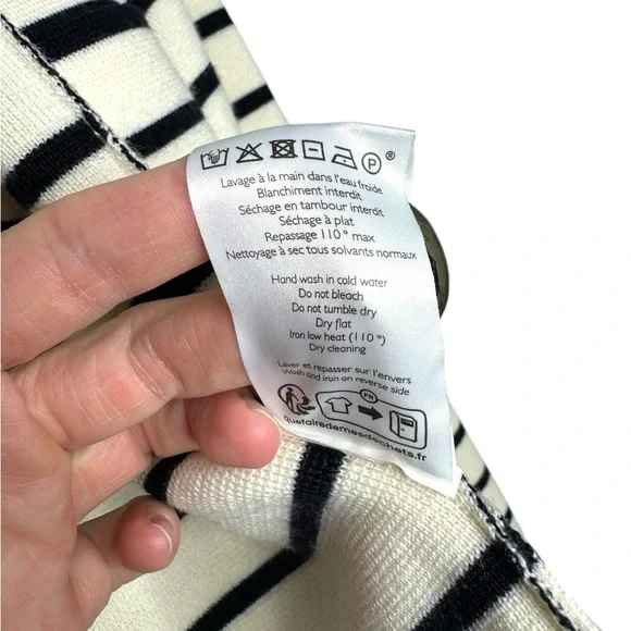 Sezane | NWOT Betty Cardigan in Navy/Ecru Stripe RARE OG Gold Buttons Small - Picture 5 of 14